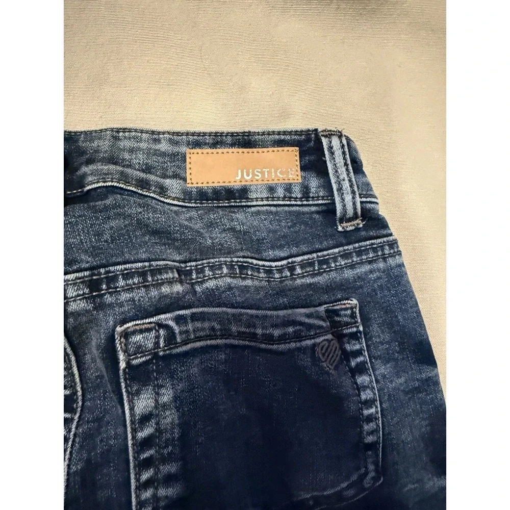 Justice NWT Girlfriend Soft Stretchy Blue Jeans Girls Sz 12 Slim